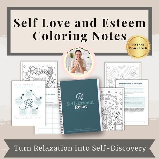 Self Love and Esteem Coloring Notes (Wellness)